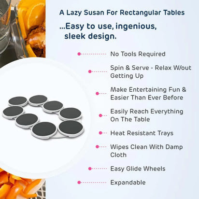 2/4/6/8-trays The Lazy Susan Revolution food Rotating tray turntable portable board non-slip dine-table dineware accessories