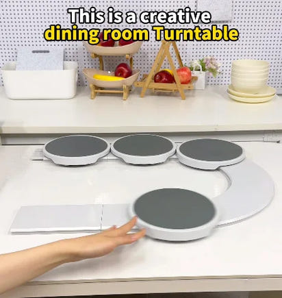2/4/6/8-trays The Lazy Susan Revolution food Rotating tray turntable portable board non-slip dine-table dineware accessories