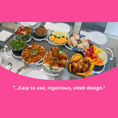 2/4/6/8-trays The Lazy Susan Revolution food Rotating tray turntable portable board non-slip dine-table dineware accessories