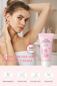 LAIKOU Sakura Hair Removal Cream Fast Painless Hair Growth Inhibitor Arm Armpit Legs Intimate Areas for Men Woman 50g