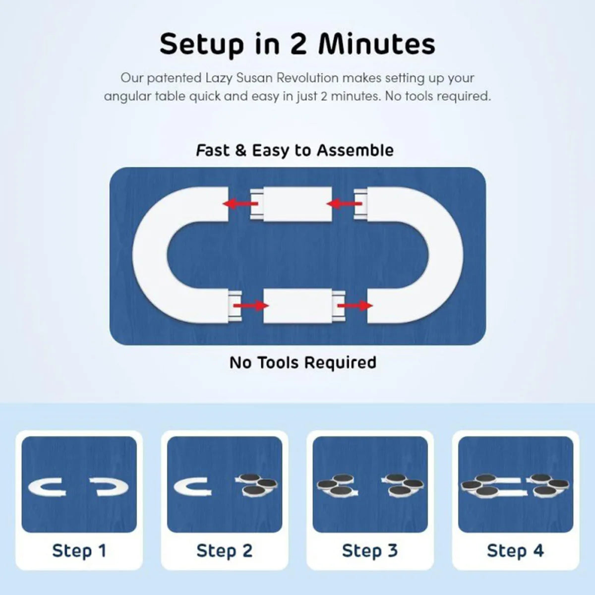 2/4/6/8-trays The Lazy Susan Revolution food Rotating tray turntable portable board non-slip dine-table dineware accessories